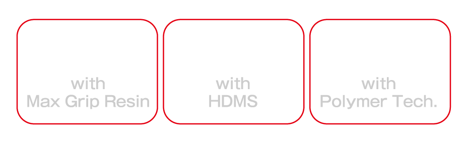 ニューハイグリップコンパウンドに関わる3つの向上した性能「ウェット＆ドライ」「ウェット＆耐摩耗」「耐摩耗」