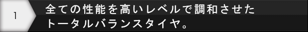 全ての性能を高いレベルで調和させたトータルバランスタイヤ。