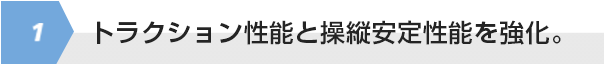 トラクション性能と操縦安定性能を強化。